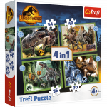 Puzzle - 4in1 - Dangerous dinosaurs - Universal Jurassic World Trefl 34607