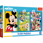 Puzzle - 3x80 - Mickey Mouse Team Trefl 34887