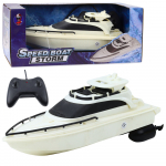 Remote Controlled RC Motor Boat Battery Powered Black and White
