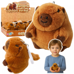Plush Capybara with a Wiggle Tail Keychain 9 x 8 cm