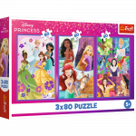Puzzle - 3x80 - Princess friends - Disney Princess Trefl 34884