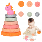 Pyramid Tower For Toddlers Rubber Soft Blocks Unicorn