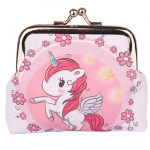 Children's Wallet Unicorn Flowers Metal Clasp 10x9cm