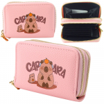 Two-compartment wallet with card compartments Capybara Pink 12.5 x 8.5cm