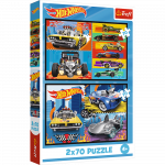 Puzzle - 2x70 - Cars - Hot Wheels Trefl 34442