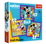 Puzzle &ndash; 3-in-1 (20, 36, 50 pieces) &ndash; Mickey and His Merry Team &ndash; Mickey Mouse and Friends &ndash; Trefl 34894