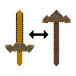 M&auml;ngurelv Mattel Minecraft Click and Switch Sword and Pickaxe