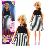 Anlily Pregnant Doll in Black and White Striped Dress Baby
