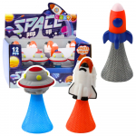 Jumping Spaceship on Spring Colorful Lights 11cm Mix