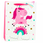 Gift Bag for Children Unicorn Rainbow Pink 32x26x10cm