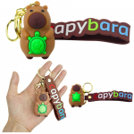 Keychain Figurine Capybara With Turtle Pendant Carabiner Ring