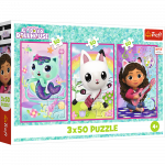 Puzzle 3x50 - Meet Gabby and the Gabbys Dollhouse Trefl 34876