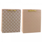 Light Beige Embossed Gift Bag 32 x 26 x 10cm