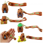 Keychain Figurine Capybara With Dolphin Pendant Carabiner Ring