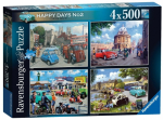 Ravenbsurger - Puzzle 4X500 Happy Days