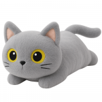 Plush Mascot Cuddly Toy Cat Gray Big Eyes 45cm