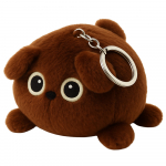 Plush Keychain Mascot Cuddly Toy Teddy Bear Brown Metal Ring 9cm