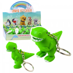 Dinosaur Backpack Keychain LED Flashlight Sounds Mix Color