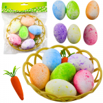 Easter Decorations In Basket Eggs Carrot Colorful 7pcs