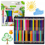 Set of Crayons Double-sided Two-color School Triangular 48 Colors