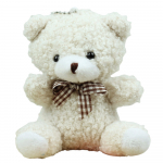 Teddy Bear Plush Keychain Pendant Decoration White 8cm