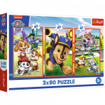 Puzzle - 3x80 - Dog Pack Paw Patrol Trefl 34886