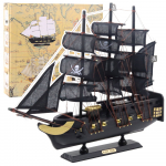 Collectible Model Decorative Sailing Ship Black Pearl 40x35cm