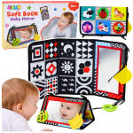 Contrast Sensory Educational Mat with Mirror for Babies