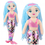Plush Mermaid Cuddly Toy Holographic Tail Pink-Blue 48cm