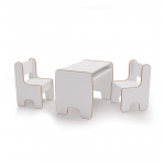 Children's Timi table and two chairs MDF colour white