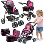 Alice leļļu rati 2in1 Black/Pink