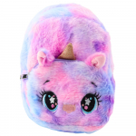 Children's Plush Unicorn Backpack Blue and Pink Pastel 20cm 3L