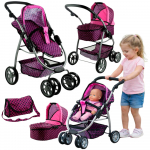 Leļļu rati 2in1 Alice Pink/Black