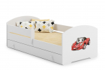 Lastevoodi LUK sahtliga ja madratsiga 140x70 Racing car