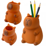 Capybara Pen Holder Figurine Organizer Brown 10 x 7 cm