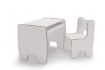 Children's Timi table + chair MDF colour white