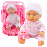 Baby Doll in Carrier Pajamas Cap Pacifier Pink