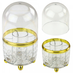 360&deg; Rotating Organizer for Brushes and Cosmetics with Cover, Transparent