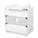 Kummut m&auml;hkimislauaga Klups NEL HEART WHITE-GREY