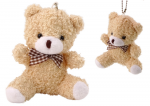 Teddy Bear Cream Plush Small Cuddly Toy Mascot Keychain 10cm