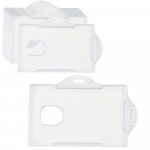 Horizontal ID Card Case, Hard Plastic, Transparent