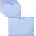 Horizontal ID Card Case, Flexible, Transparent, Blue