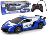 Police Racing Car Police Vehicle 1:16 LED Lights Remote-controlled BLUE