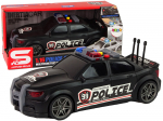 Sports Car Opening Trunk Police Lights Sounds Black 1:16