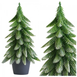 Artificial Decorative Christmas Tree in a Pot, Silver Finish, 32 x 12 cm