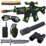 Military Rifle Set With Rifle Accessories Shot Sound Khaki