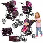 Alice Leļļu rati 2in1 Black/Pink