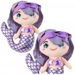 Plush Mermaid Cuddly Toy Holographic Tail Purple 25cm