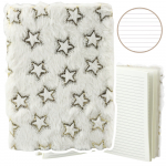 Plush Notebook Notebook Lined Gold Stars White A5 80 Sheets