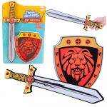 Knight Set Shield Sword Foam Lion Emblem 2pcs
